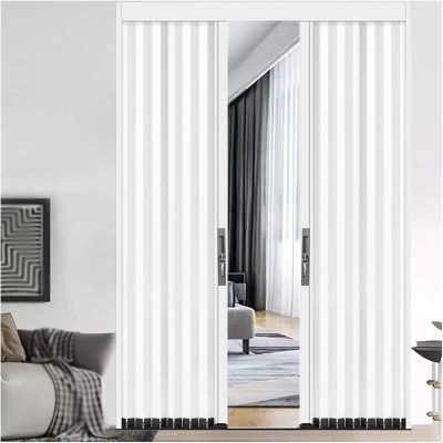 Accordion Folding Door, White, 60 x 80 in (151 x 203 cm)