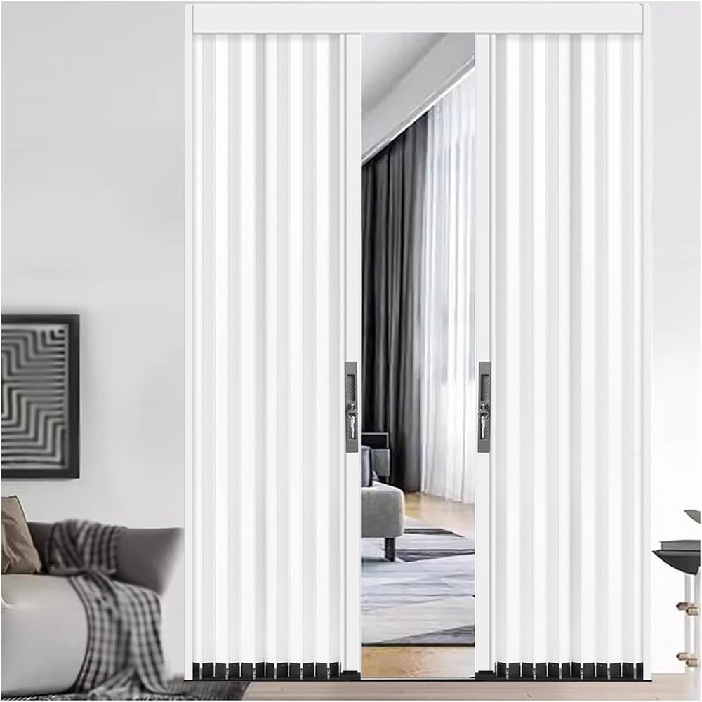 Accordion Folding Door, White, 60 x 80 in (151 x 203 cm)