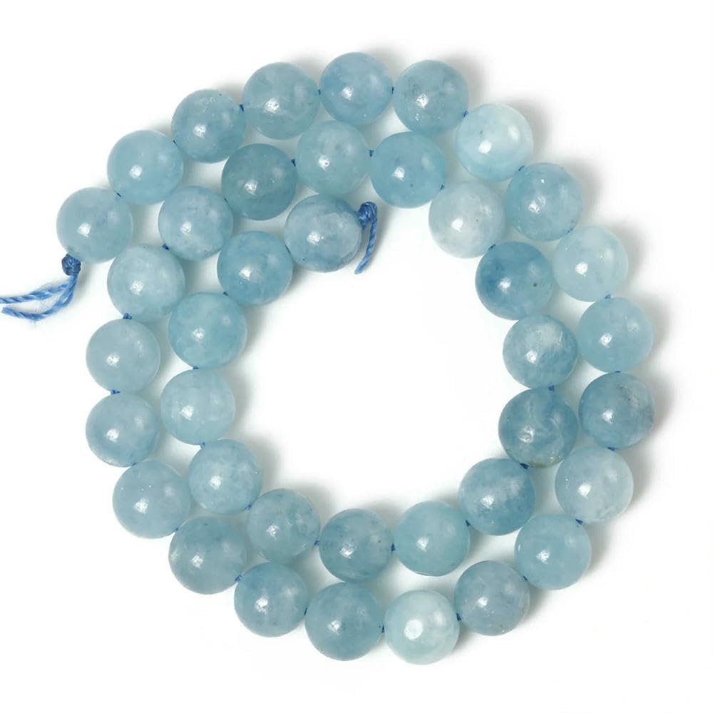 SIHAOYY 6/8/10 mm Natural Stone Sunstone Beads, Pink Smooth Round Loose Spacer Beads for Jewelry Making, DIY Charm Bracelets