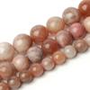 SIHAOYY 6/8/10 mm Natural Stone Sunstone Beads, Pink Smooth Round Loose Spacer Beads for Jewelry Making, DIY Charm Bracelets view 3