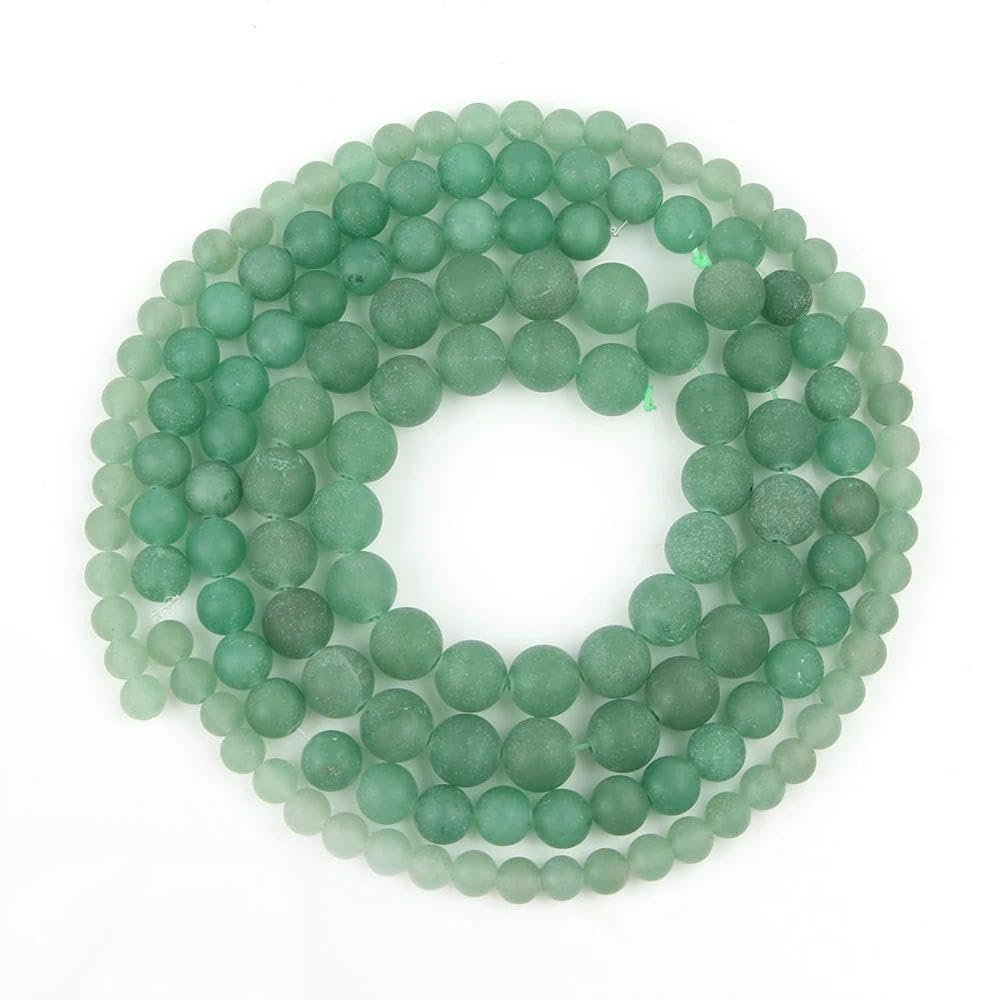 SIHAOYY Matte Polished Natural Stone Beads, Onyx, Jasper & Aventurine, Round, 38.1 cm