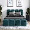 A&J MöbelLand DONA Upholstered Bed 120x200 cm with Storage, Slatted Base and Mattress, Mint Green view 3