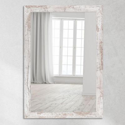 CLAMARO Neo Collage Wall Mirror 65 x 140 cm, Vintage White, 38 mm Wood Frame