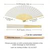 CAODAI Personalized Paper Hand Fans with Gift Bags, Engraving, White, 20 Count view 2