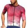 Caxndycing Men's Short-Sleeve Cycling Jersey, Colorful, Elastic, Breathable, Quick-Drying MTB Road Bike Shirt view 1