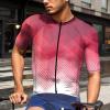 Caxndycing Men's Short-Sleeve Cycling Jersey, Colorful, Elastic, Breathable, Quick-Drying MTB Road Bike Shirt view 2