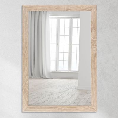 CLAMARO Neo Collage Wall Mirror 50 x 120 cm, Sonoma Oak, 38 mm Wood Frame