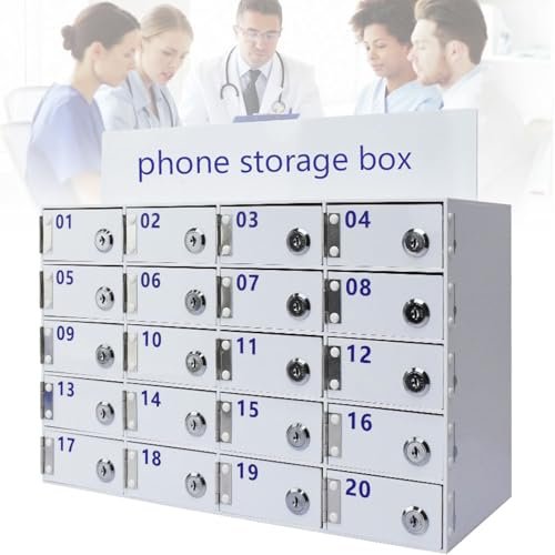Wall-Mounted Cell Phone Storage Cabinet with Locks and Keys