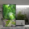 Static-Cling Frosted Window Film, Opaque, Heat-Regulating, UV-Blocking, Green Landscape Pattern, 40 x 160 cm view 4