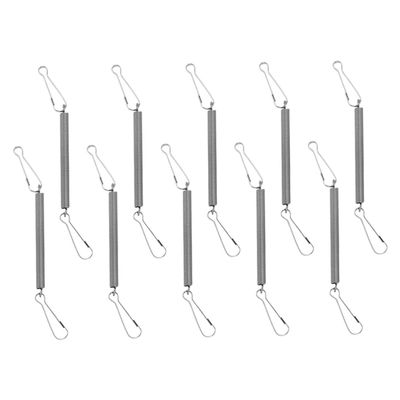 Stainless Steel Spring Hook Clips for Small Animal Cages, 10-Pack