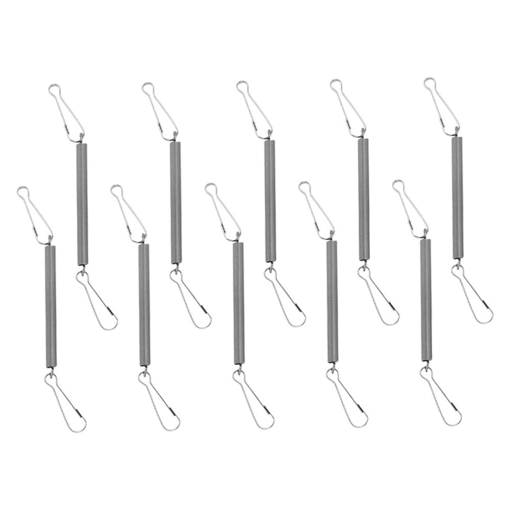 Stainless Steel Spring Hook Clips for Small Animal Cages, 10-Pack