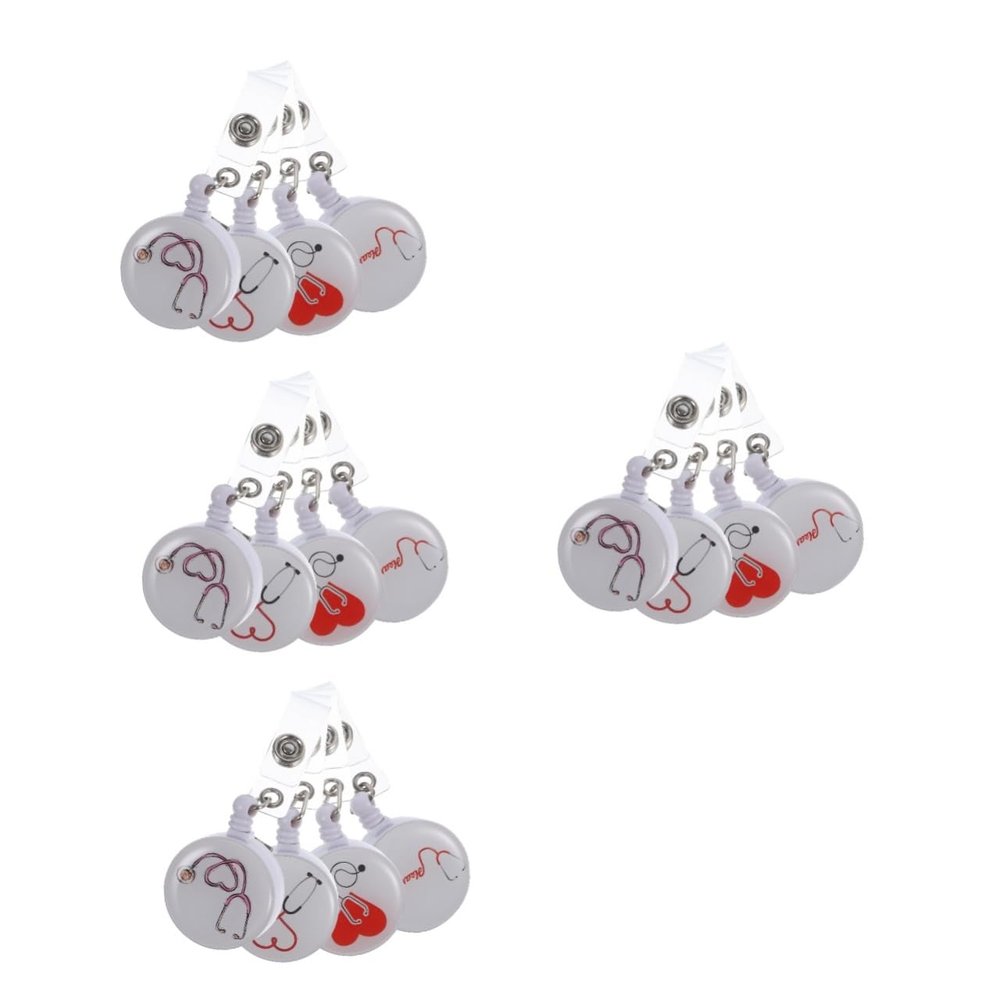 ARTIBETTER 16-Piece Heart ID Badge Reel Holder Set for Nurses