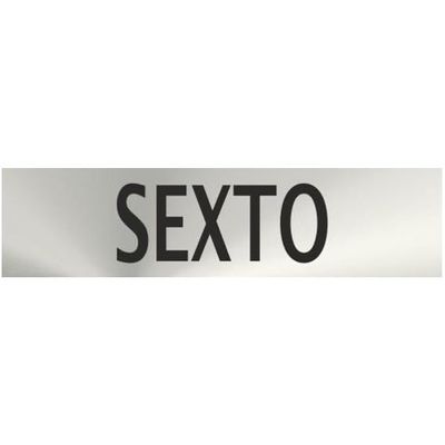 Stainless Steel Sign, Sixth Ordinal Number, Self-Adhesive, 0.8 mm, 50 x 200 mm, SEKURECO
