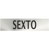 Stainless Steel Sign, Sixth Ordinal Number, Self-Adhesive, 0.8 mm, 50 x 200 mm, SEKURECO view 1