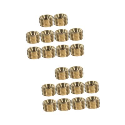 PRETYZOOM 2 Sets Brass 1/4-Inch NPT Plug Adapters for Water Hoses and Pipes, Yellow, 20 Pieces