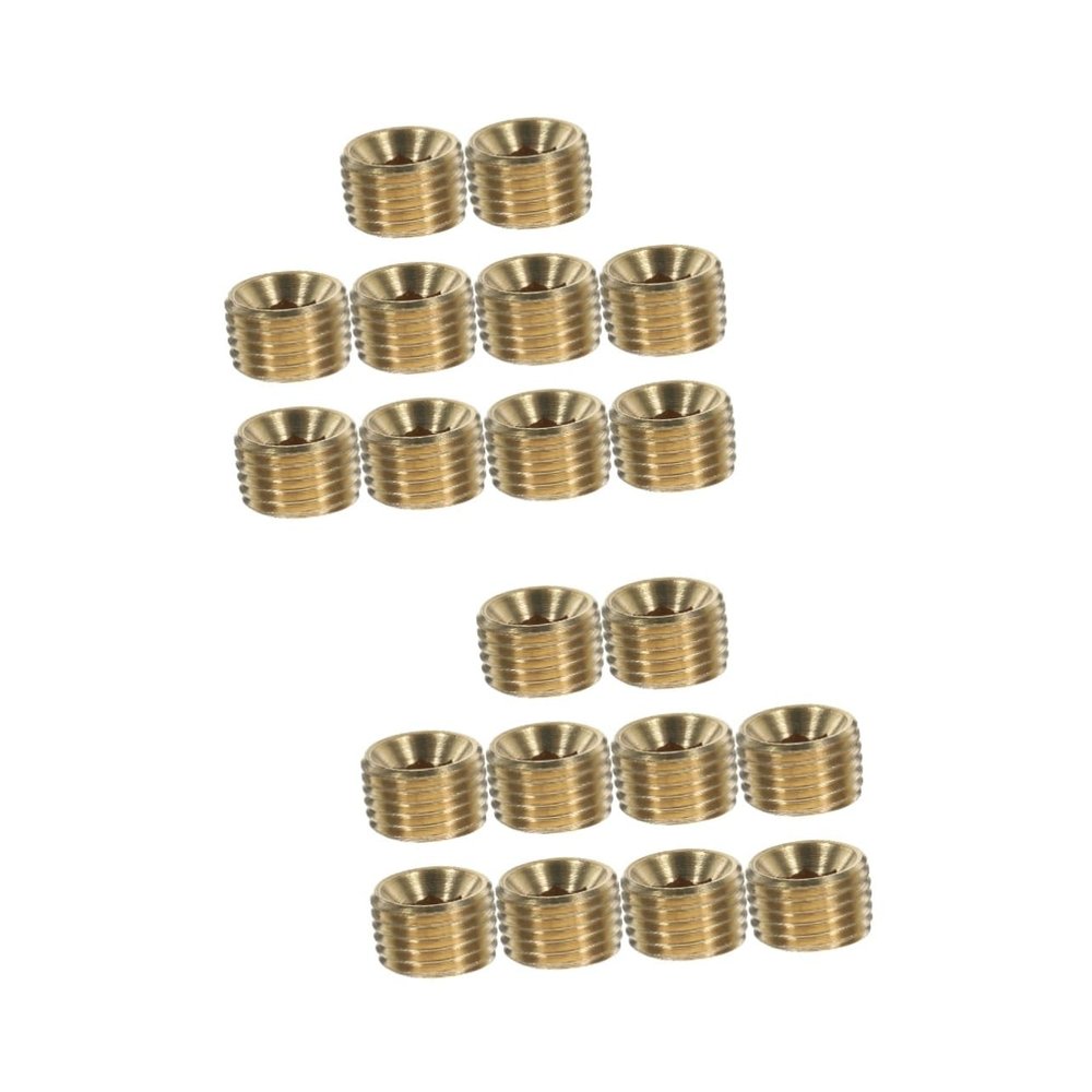 PRETYZOOM 2 Sets Brass 1/4-Inch NPT Plug Adapters for Water Hoses and Pipes, Yellow, 20 Pieces