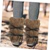 Holibanna Viking Costume Faux Fur Leg Warmers, 30 cm, with Elastic Bands, Unisex view 3