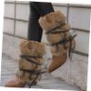 Holibanna Viking Costume Faux Fur Leg Warmers, 30 cm, with Elastic Bands, Unisex view 4
