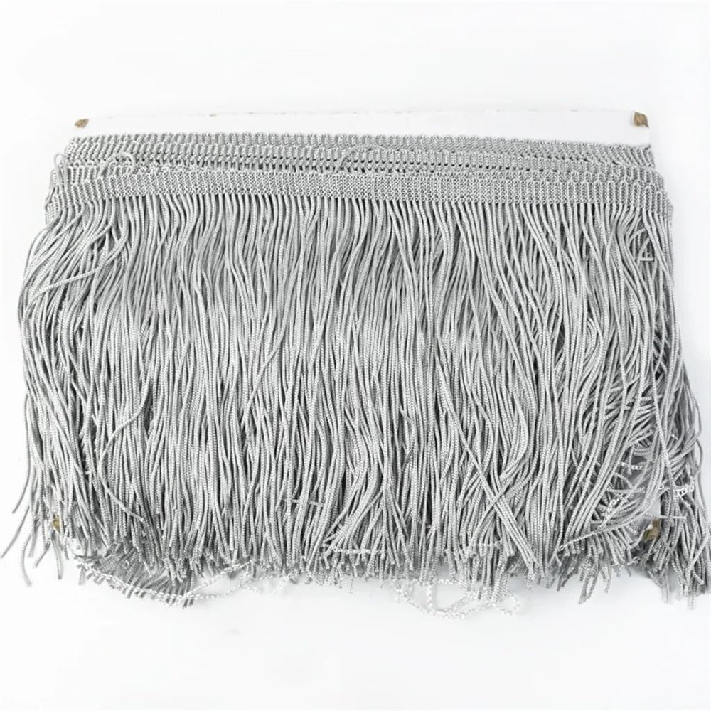 HIFRQVVC Party Decoration Feather Fringe Trim, Polyester Tassel Fringe for Sewing, Dress Trim and DIY Crafts, 15 cm x 5 m