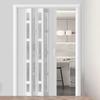 PVC Accordion Folding Door, Interior Sliding Room Divider, Shower Privacy Door Set, 60 x 203 cm, White view 1
