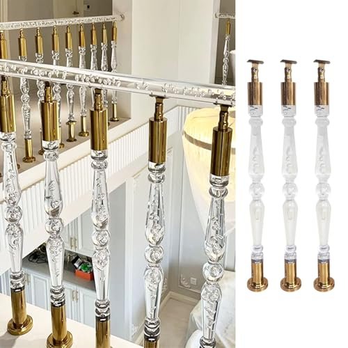 Transparent Acrylic Stair Balusters with Floor Mounts