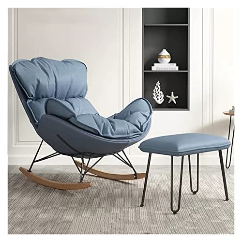 Folding Outdoor Lounge Rocking Chair with Footstool
