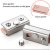 NIRNHYRUR 5–8 mm Glass Magnetic Touch Latch, Plastic with Clamp, 2-Piece Set, B(D) view 3