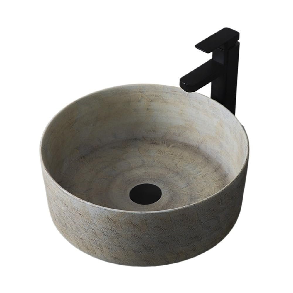 zhangrui1888 Round Countertop Basin for Indoor Bathrooms and Balconies