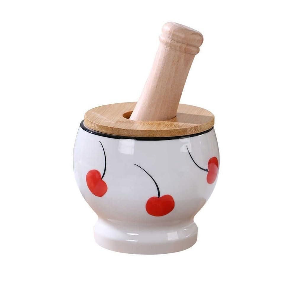 CYairong-22 Ceramic Mortar and Pestle Garlic Press Set, Large