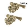 Angoily 20-Pack 80 mm Hollow Wooden Heart Hanging Ornaments with Jute Cord view 2