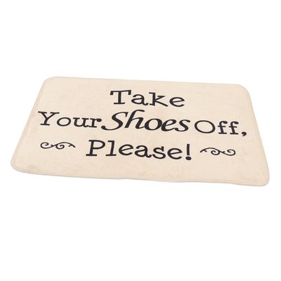 Abaodam Washable Doormat with Lettering, Polyester Flannel, Khaki