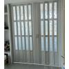 Accordion Door, 190–244.5 cm, PVC Bifold Room Divider, White, Acrylic Glass, Handles and Screws (144.8 × 228.6 cm) view 1