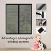 Magnetic Insect Screen for Windows, 134 x 165 cm, Black, No Drilling view 2