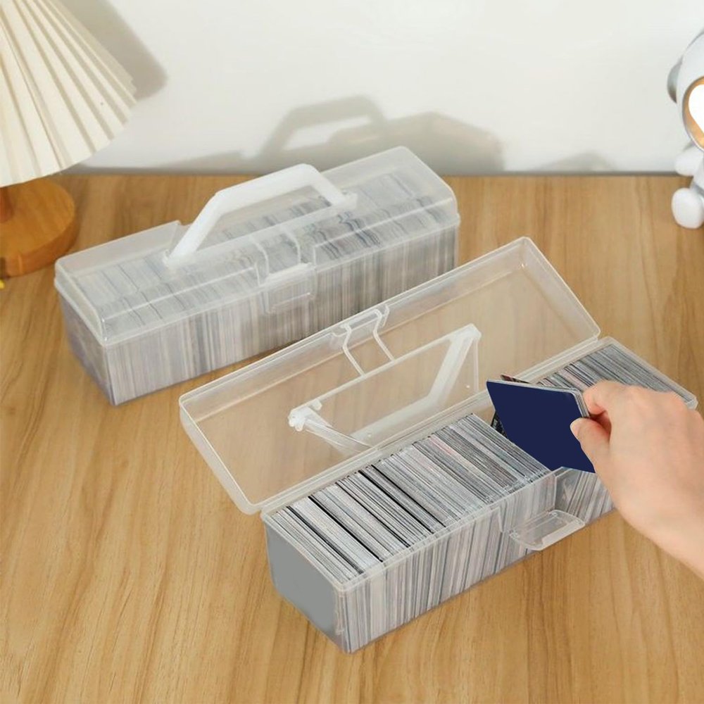 Transparent Portable Card Organizer with Flip-Top Lid