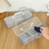 Transparent Portable Card Organizer with Flip-Top Lid view 1