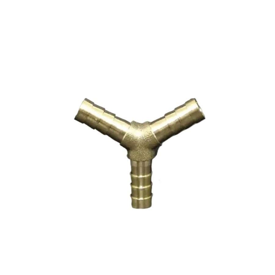 10-Piece 8 mm Hose Barb Y-Shaped 3-Way Splicer, Brass Hose-Tail Fitting Adapter for Water and Fuel