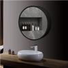 Dimmable Round LED Bathroom Mirror Cabinet, Wall-Mounted, Touch Control, Black, 70 cm view 2
