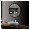 Dimmable Round LED Bathroom Mirror Cabinet, Wall-Mounted, Touch Control, Black, 70 cm view 3