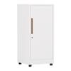 Slim Vertical Filing Cabinet with Lock for Home Office, Single-Door Storage, Modern White Design view 1