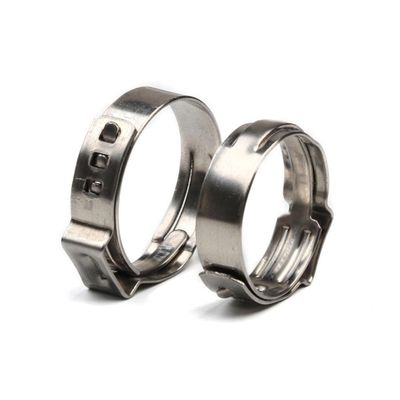 ByNGSDCC Hose Clamps, 10-Piece Single-Ear Clamp Ring Assortment, 5.3–31.6 mm, Multiple Sizes, 304 Stainless Steel, Pinch Clamps for Sealing (13.7–16.2 mm)