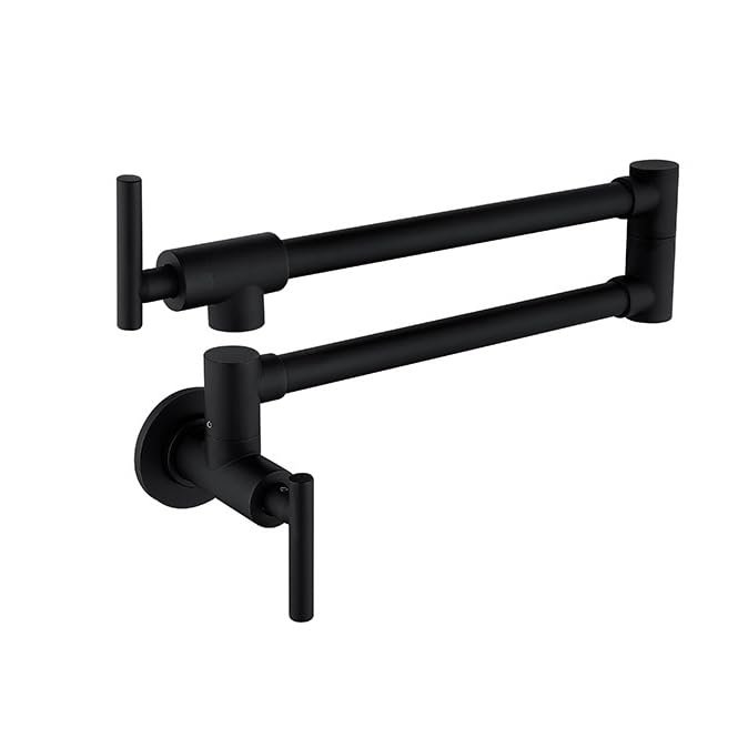 OWOHYG Black Folding, Swivel Wall-Mount Kitchen Faucet