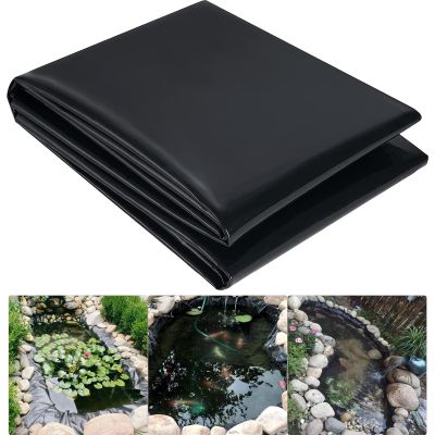 MARXAN Black HDPE Pond Liner, 0.13 mm/5 mil, Foldable Waterproof Fish Pond Membrane, 5 x 5 m