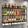 Wall-Mounted LED Wine and Liquor Rack with Glass Holder view 2
