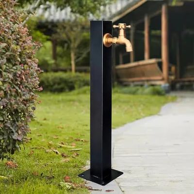 Freestanding Stainless Steel Garden Water Column with Faucet