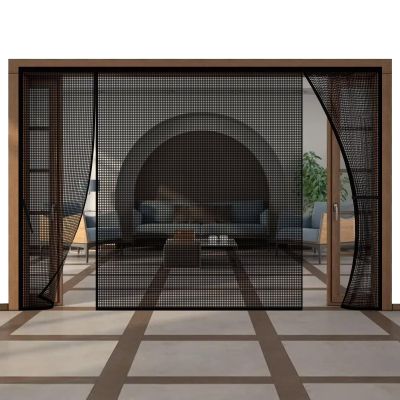 Black Magnetic Insect Screen Door, 295 x 205 cm, No Drilling