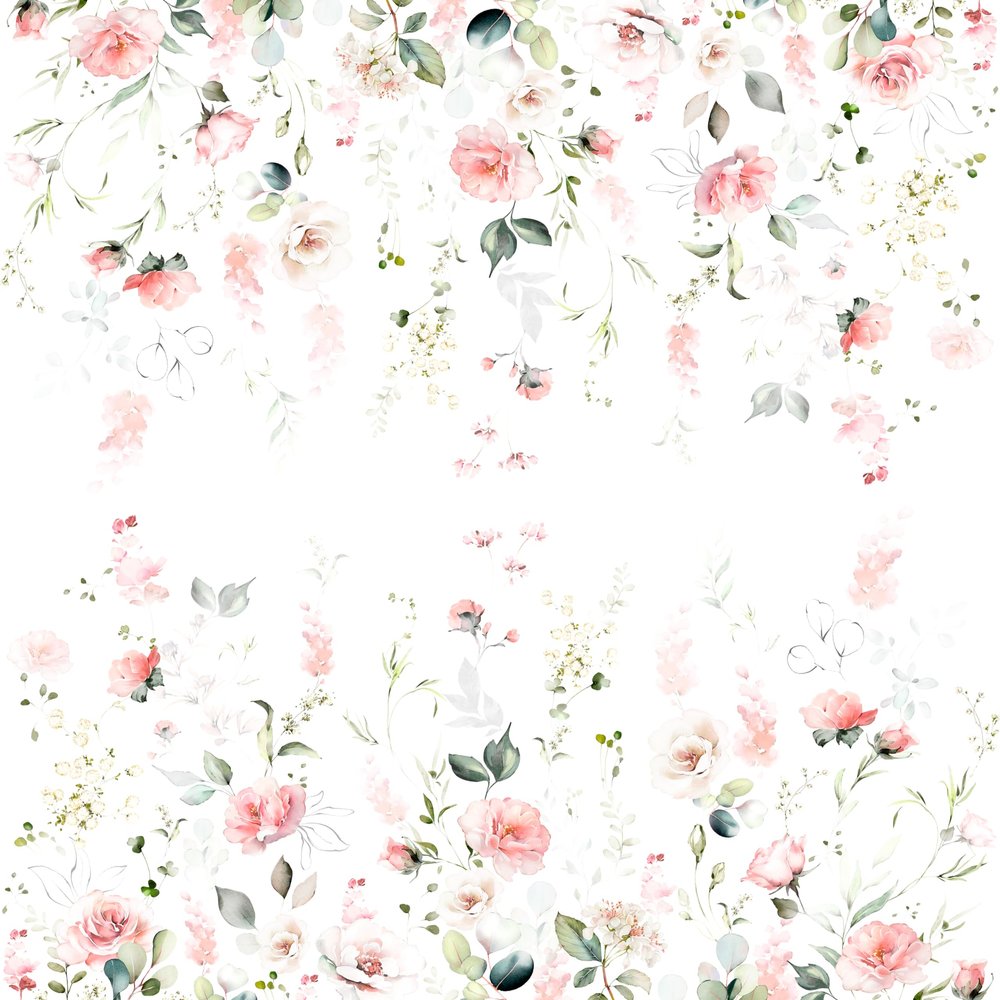 Rice Paper with Pink Border, 29 x 37 cm (2 Sheets), Decoupage
