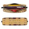 Fall Country Barn Leather Pencil Case with Smooth Zipper, Gold view 2