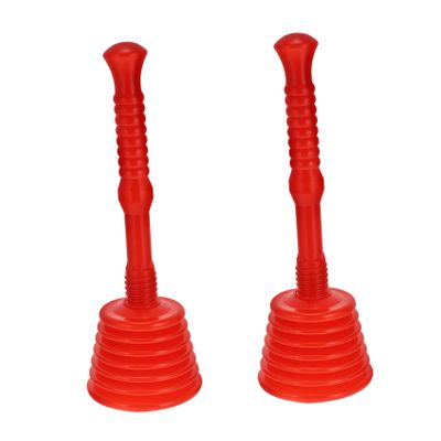 Tofficu 2 Sets of 2 Toilet Plungers, Rubber Clog Removers, Red