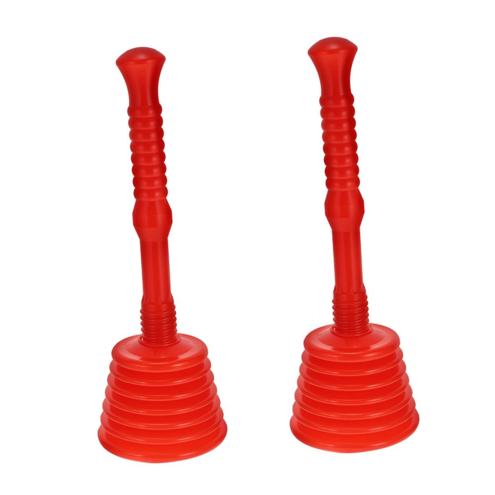 Tofficu 2 Sets of 2 Toilet Plungers, Rubber Clog Removers, Red