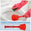 Tofficu 2 Sets of 2 Toilet Plungers, Rubber Clog Removers, Red view 3